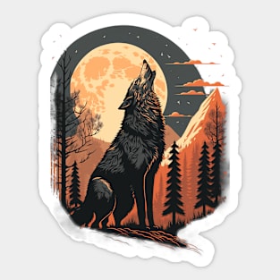 Moonlit Howl Sticker